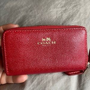 Mini red COACH wallet
